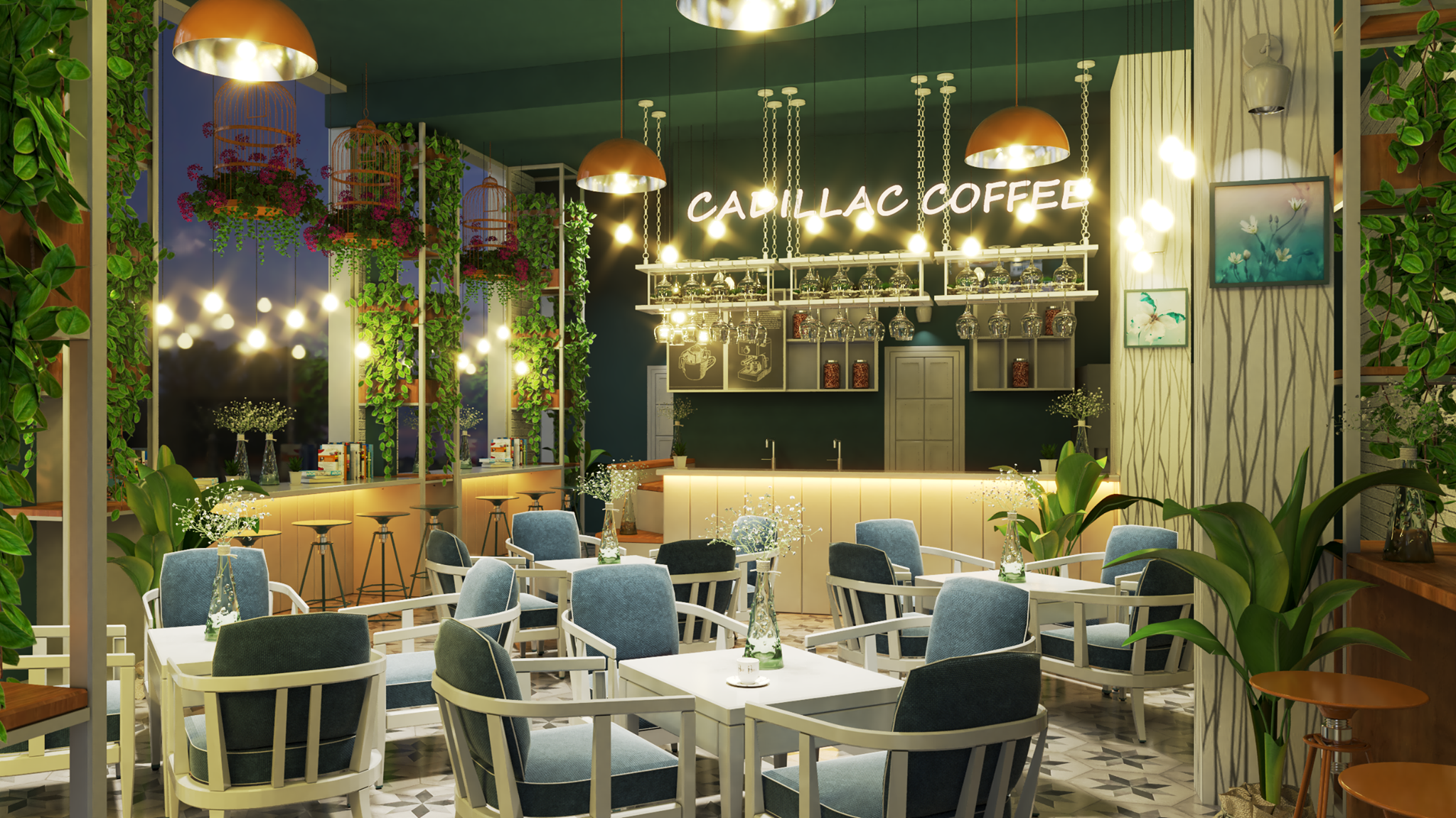 Thiết kế nội thất quán Cafe đơn giản, đẹp hút khách